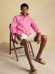 Joules Pink Garment Dyed Cotton Twill Long Sleeve Shirt - Image 8 of 11