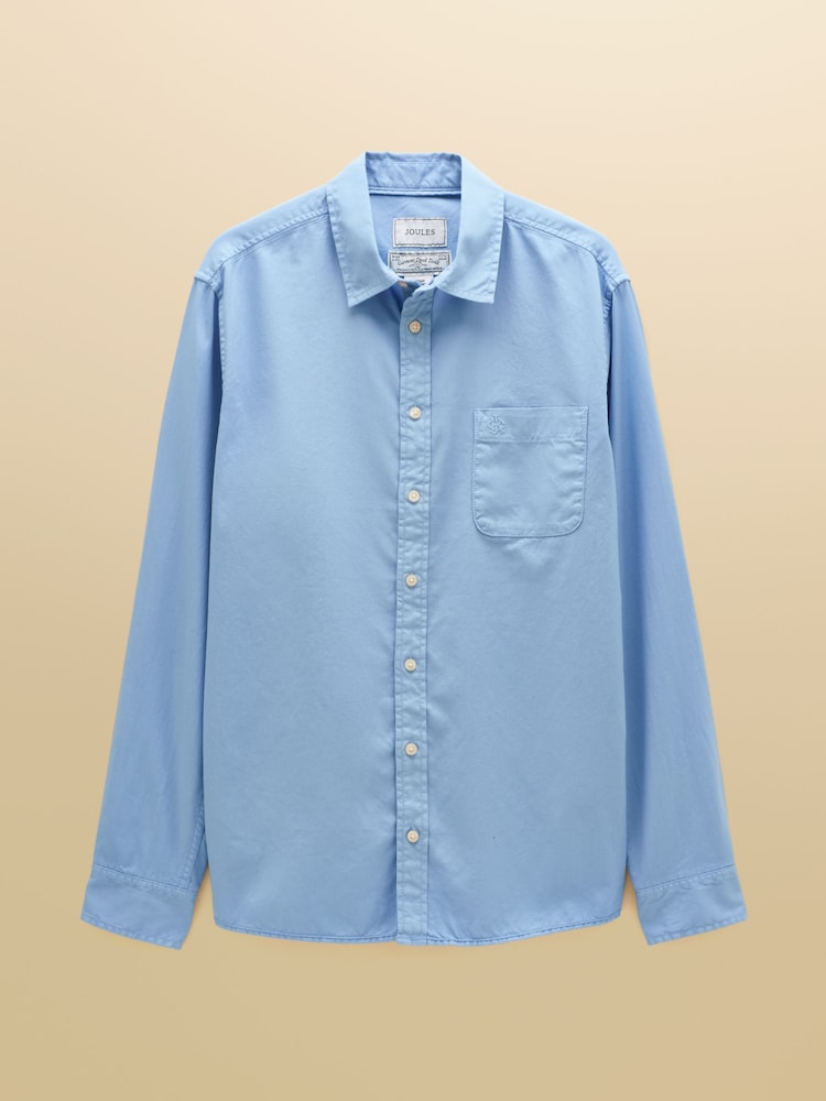 Azul - Joules Garment Dyed Cotton Twill Long Sleeve Shirt - Imagen 10 de 10