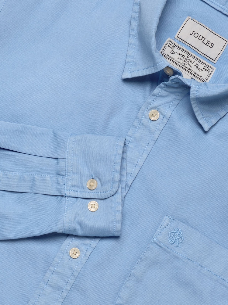Azul - Joules Garment Dyed Cotton Twill Long Sleeve Shirt - Imagen 2 de 10