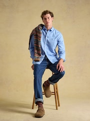 Azul - Joules Garment Dyed Cotton Twill Long Sleeve Shirt - Imagen 5 de 10