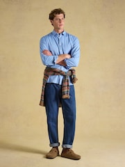 Azul - Joules Garment Dyed Cotton Twill Long Sleeve Shirt - Imagen 7 de 10