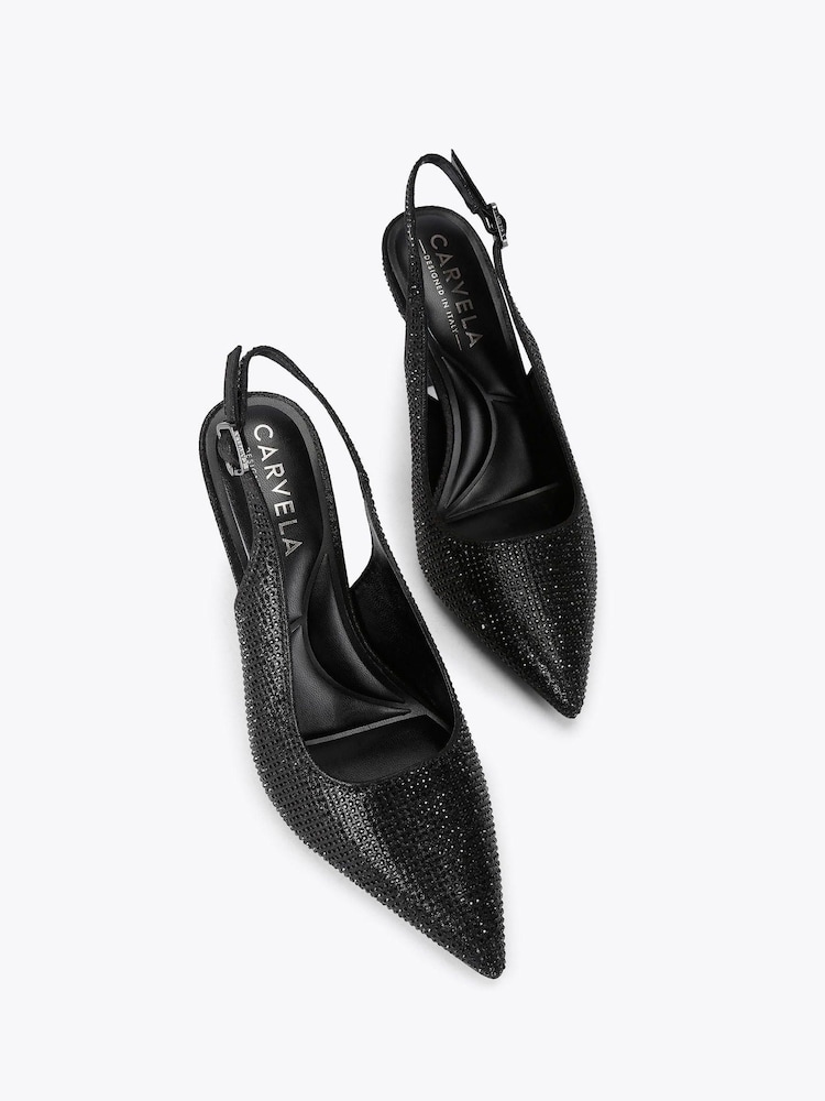 Carvela Black Corletta Sling Jewel Shoes - Image 2 of 4 Carvela Black Corletta Sling Jewel Shoes - Image 2 of 4
