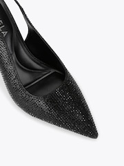 Carvela Black Corletta Sling Jewel Shoes - Image 4 of 4