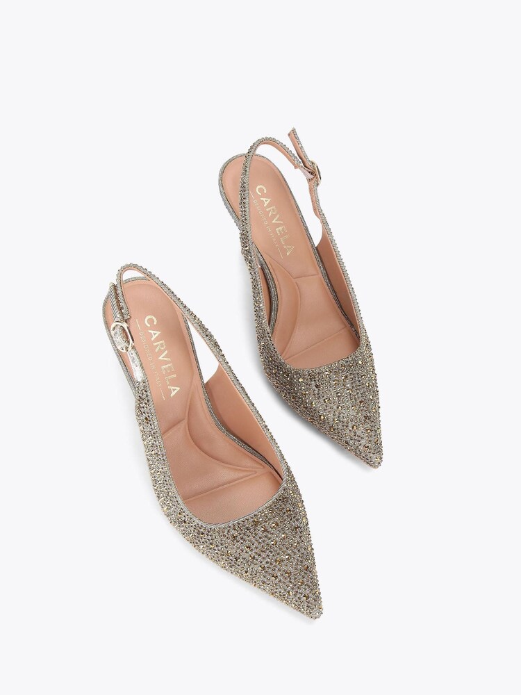Carvela Gold Spirit Sling Jewel Shoes - Image 2 of 4 Carvela Gold Spirit Sling Jewel Shoes - Image 2 of 4
