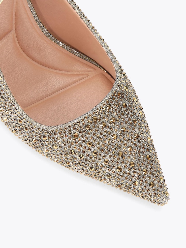 Carvela Gold Spirit Sling Jewel Shoes - Image 5 of 5