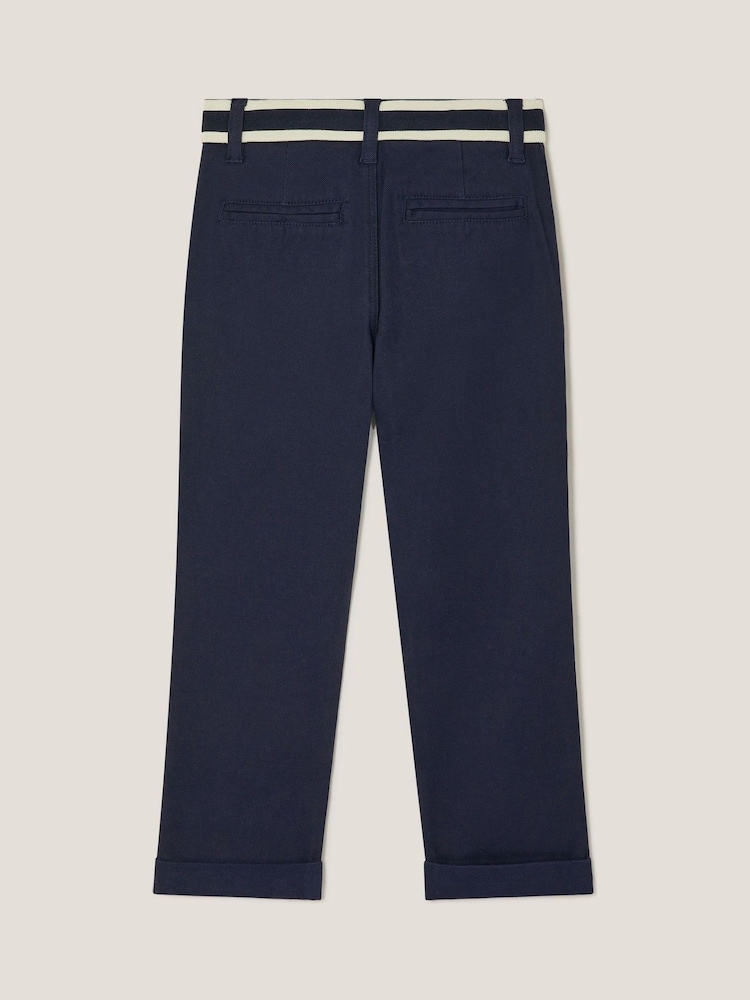 Monsoon Blue Contrast Stripe Cuffed Trousers - Image 2 of 3