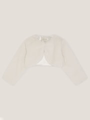 Monsoon Cream Baby Marie Faux Fur Cardigan - Image 1 of 3