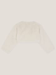 Monsoon Cream Baby Marie Faux Fur Cardigan - Image 2 of 3