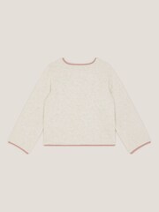 Monsoon Cream Unicorn Embellished Quilted Jacket - Image 2 of 3