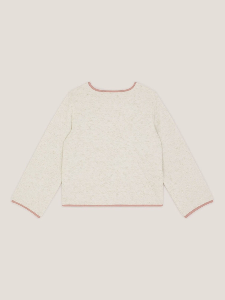 Monsoon Cream Unicorn Embellished Quilted Jacket - Image 2 of 3
