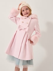 Monsoon Faux Fur Hood Double-Breasted Coat - Bild 1 von 4