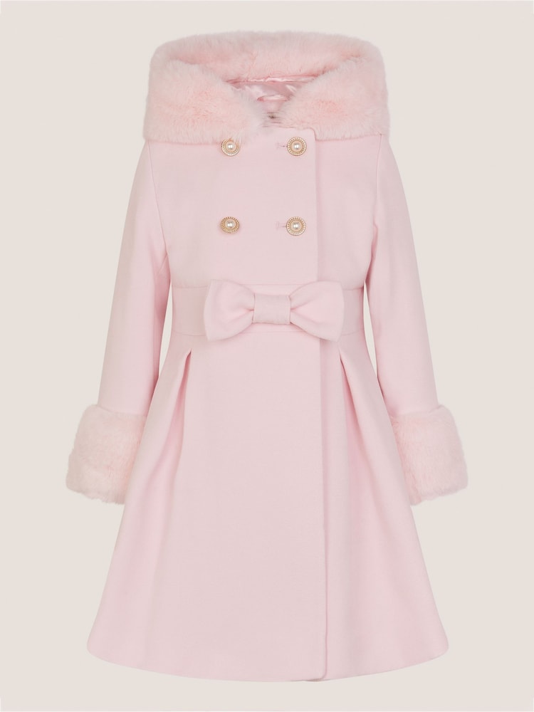 Monsoon Faux Fur Hood Double-Breasted Coat - Bild 2 von 4