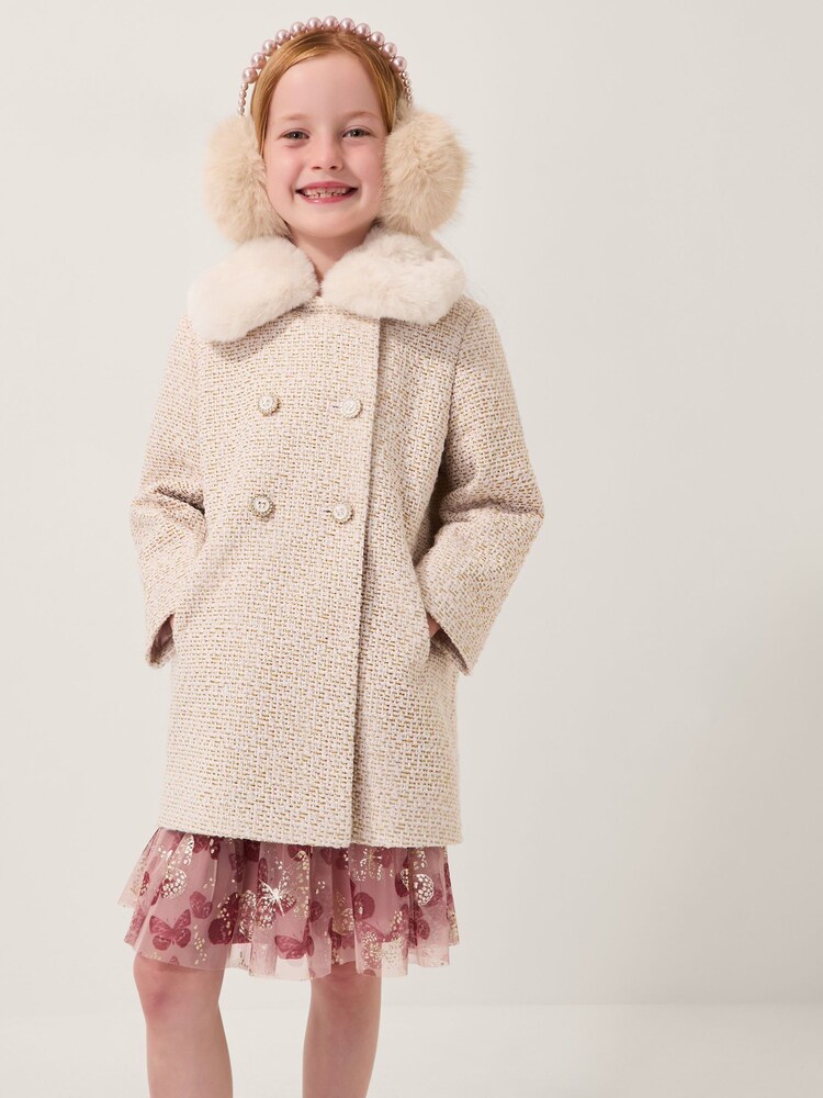 Monsoon Detachable Collar Tweed Coat - Bild 1 von 1