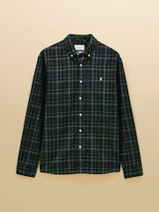 Joules Green Check Long Sleeve Fine Needle Cord Shirt - Image 10 of 11