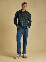 Joules Green Check Long Sleeve Fine Needle Cord Shirt - Image 5 of 11