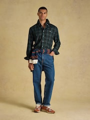Joules Green Check Long Sleeve Fine Needle Cord Shirt - Image 8 of 11