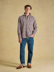 Joules Navy Long Sleeve Heavyweight Brushed Flannel Shirt - Image 10 of 11