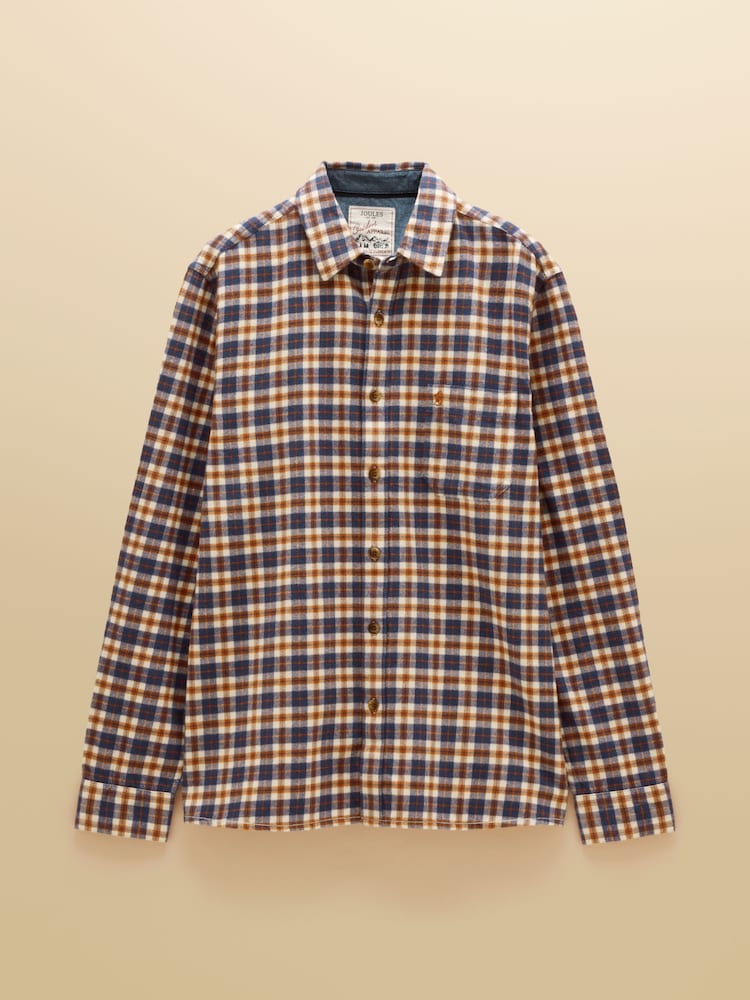 Joules Navy Long Sleeve Heavyweight Brushed Flannel Shirt - Image 11 of 11 Joules Navy Long Sleeve Heavyweight Brushed Flannel Shirt - Image 11 of 11