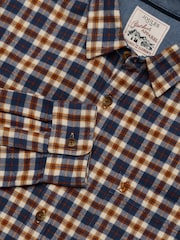 Joules Navy Long Sleeve Heavyweight Brushed Flannel Shirt - Image 3 of 11