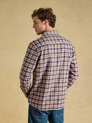 Joules Navy Long Sleeve Heavyweight Brushed Flannel Shirt - Image 4 of 11