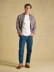 Joules Navy Long Sleeve Heavyweight Brushed Flannel Shirt - Image 5 of 11