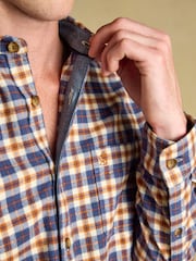 Joules Navy Long Sleeve Heavyweight Brushed Flannel Shirt - Image 6 of 11