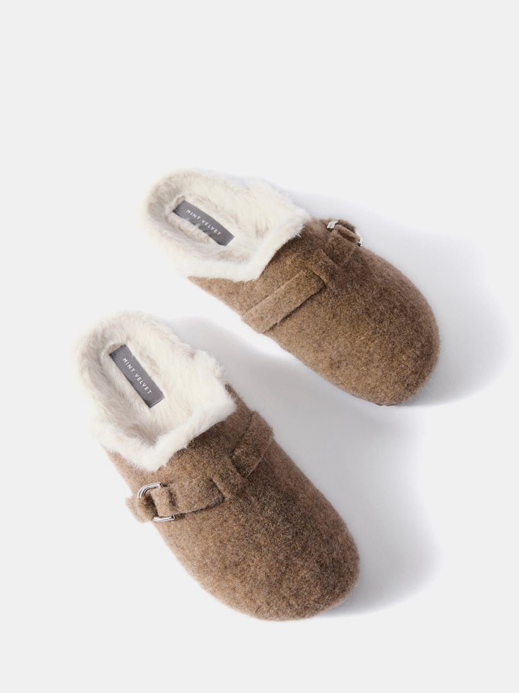 Mint Velvet Natural Felt Clog Slippers - Image 2 of 3