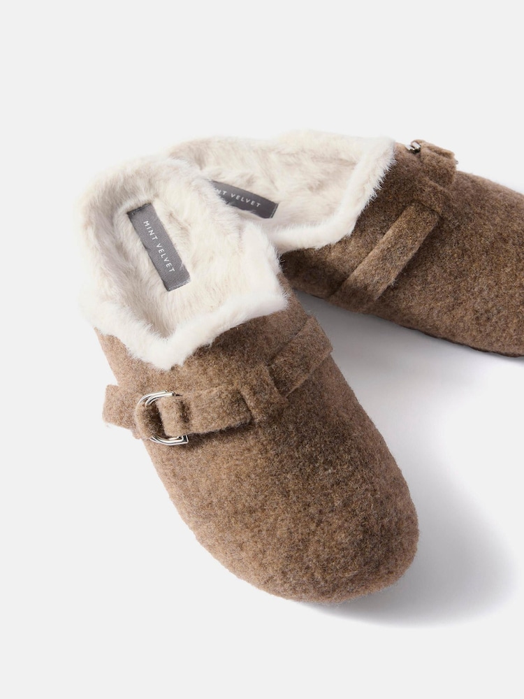 Mint Velvet Natural Felt Clog Slippers - Image 3 of 3