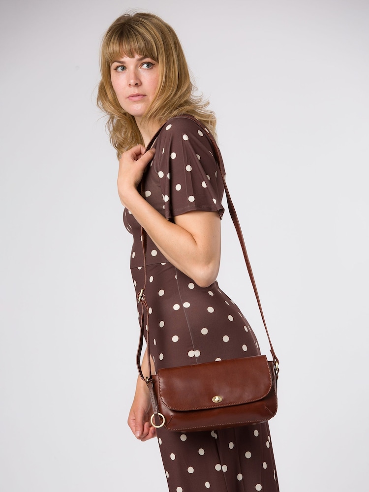 Conkca 'Odessa' Leather Cross Body Brown Bag - Image 7 of 7