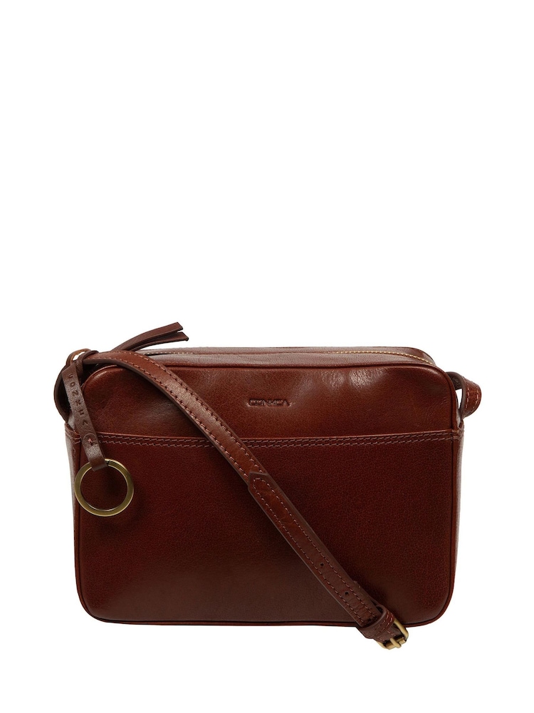 Conkca Fern Leather Cross-Body Brown Bag - Image 1 of 6 Conkca Fern Leather Cross-Body Brown Bag - Image 1 of 6