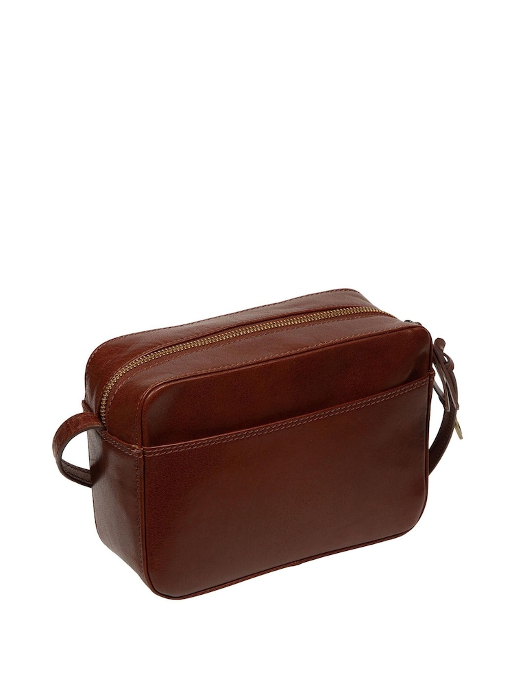 Conkca Fern Leather Cross-Body Brown Bag - Image 2 of 6 Conkca Fern Leather Cross-Body Brown Bag - Image 2 of 6