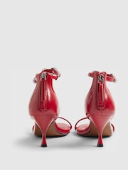 River Island Red Embellished Anklet Heeled Sandals - Image 3 of 5