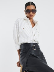 River Island Black Belted Wrap Midi Skirt - Image 3 of 6