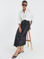 River Island Black Belted Wrap Midi Skirt - Image 6 of 6