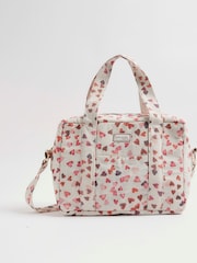 River Island Cream Canvas Heart Holdall - Image 4 of 8