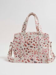 River Island Cream Canvas Heart Holdall - Image 5 of 8