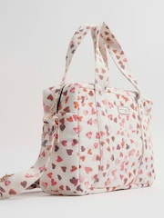 River Island Cream Canvas Heart Holdall - Image 6 of 8
