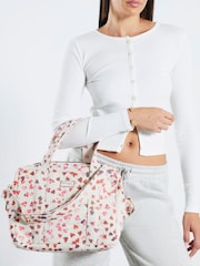 River Island Cream Canvas Heart Holdall - Image 7 of 8