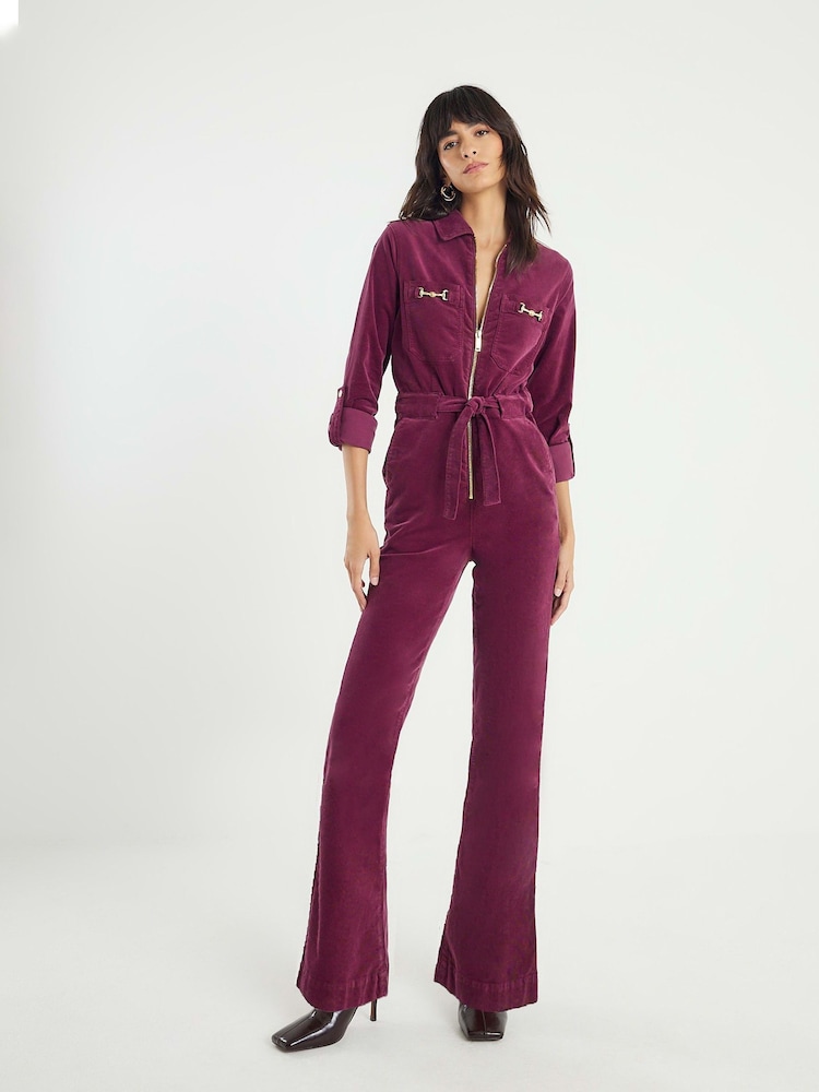 River Island Red Snaffle Cord Jumpsuit - Image 2 of 4
