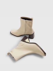 River Island Cream Block Heel Stretch Sock Boots - Image 6 of 6