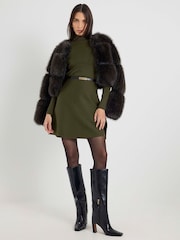 River Island Flippy Crew Neck Belted Mini Dress - Imagen 3 de 4