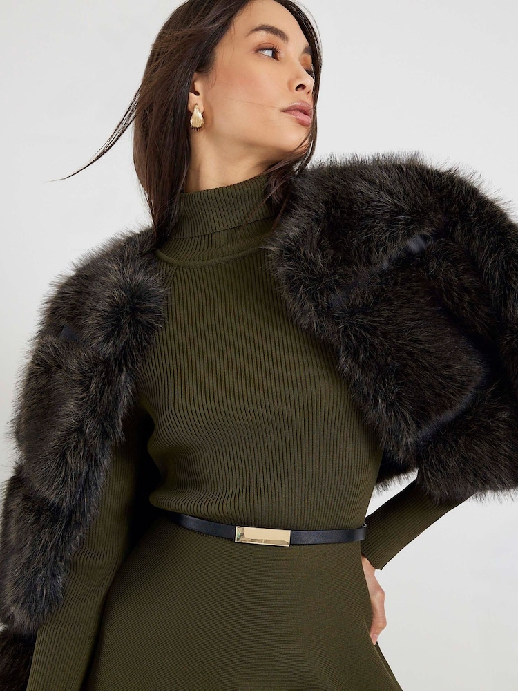 River Island Flippy Crew Neck Belted Mini Dress - Imagen 4 de 4