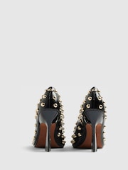 River Island Black Studded Heeled Court Shoes - Image 4 of 5