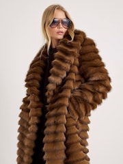 River Island Brown Faux Fur Coat - Image 1 of 4