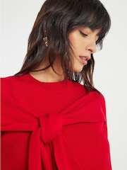 River Island Red Mono Tipped Bow Jumper - Image 6 of 6