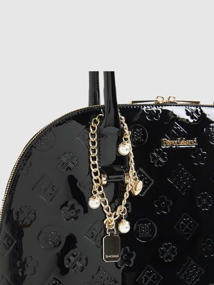 River Island Black Large Embossed Tote Bag - Image 5 of 5