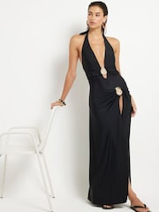 River Island Black Hardwear Plunge Swimsuit - Image 3 of 5