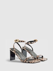 River Island Brown Cross Strap Block Heel Sandals - Image 3 of 6