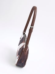 River Island Brown Cow Print Shoulder Bag - Image 4 of 6