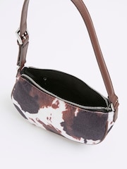 River Island Brown Cow Print Shoulder Bag - Image 5 of 6